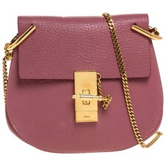Chloe Pink Leather Mini Drew Shoulder Bag