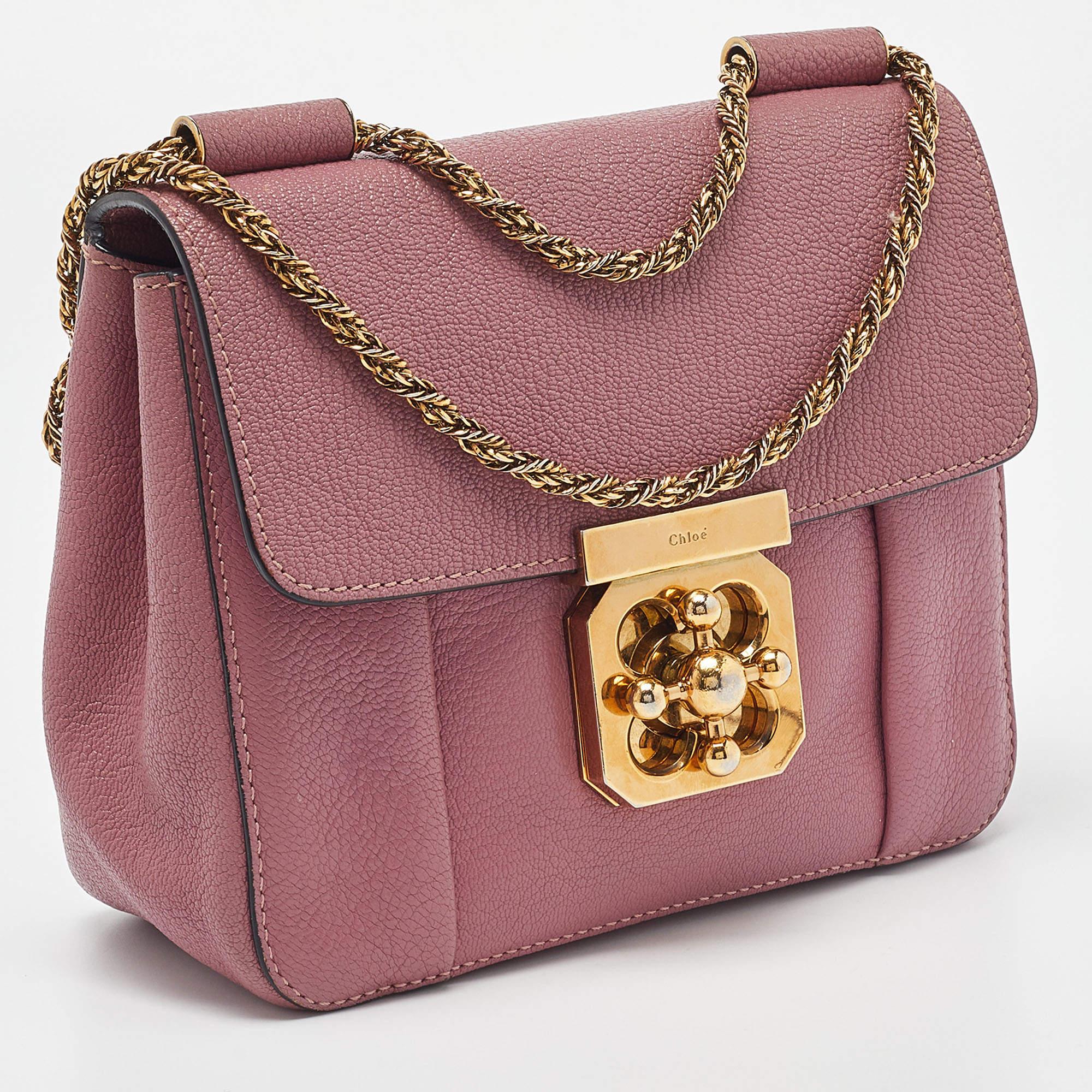 Women's Chloé Pink Leather Small Elsie Shoulder Bag