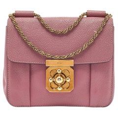 Chloé Pink Leather Small Elsie Shoulder Bag
