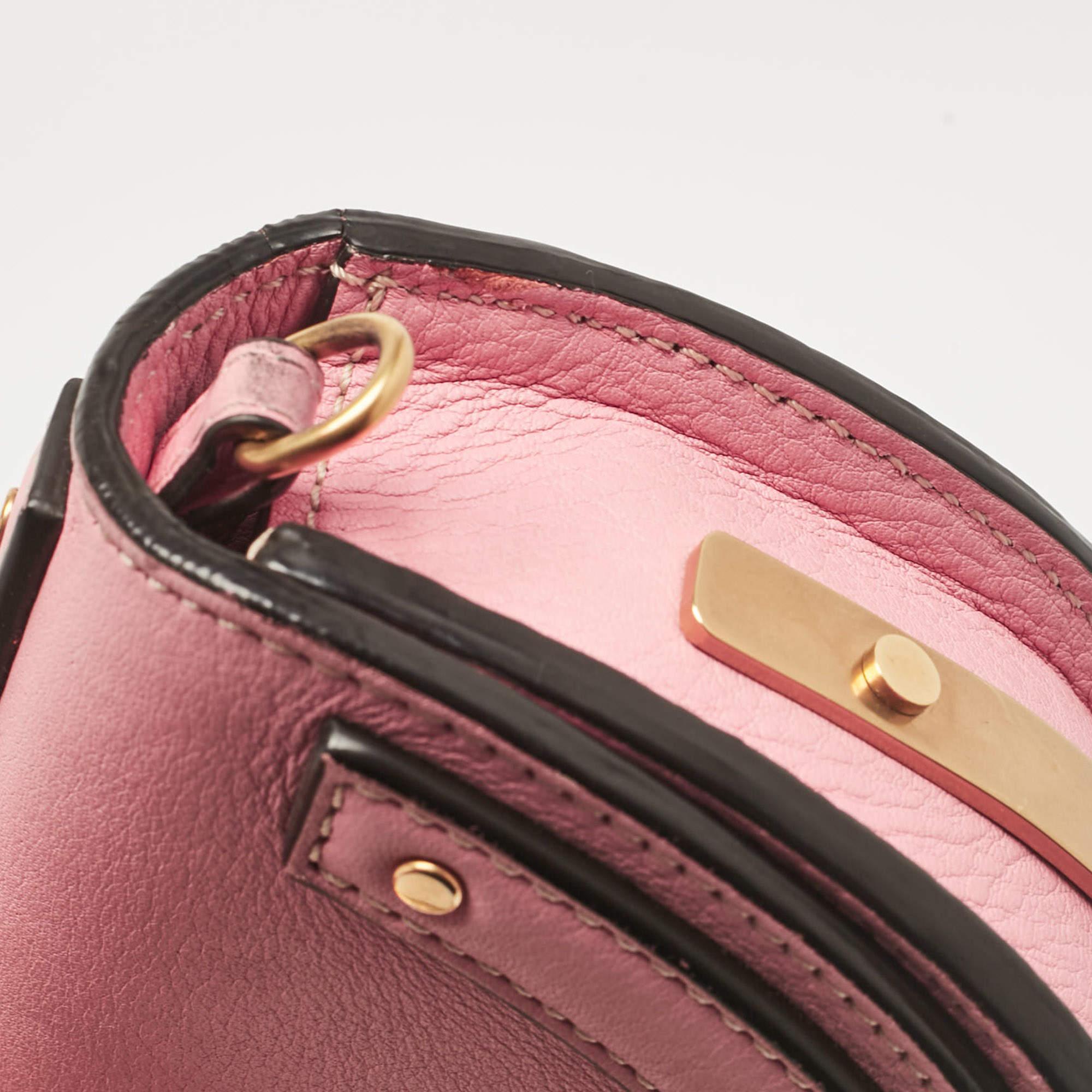 Chloe Pink Leather Small Nile Bracelet Minaudiere Crossbody Bag For Sale 1
