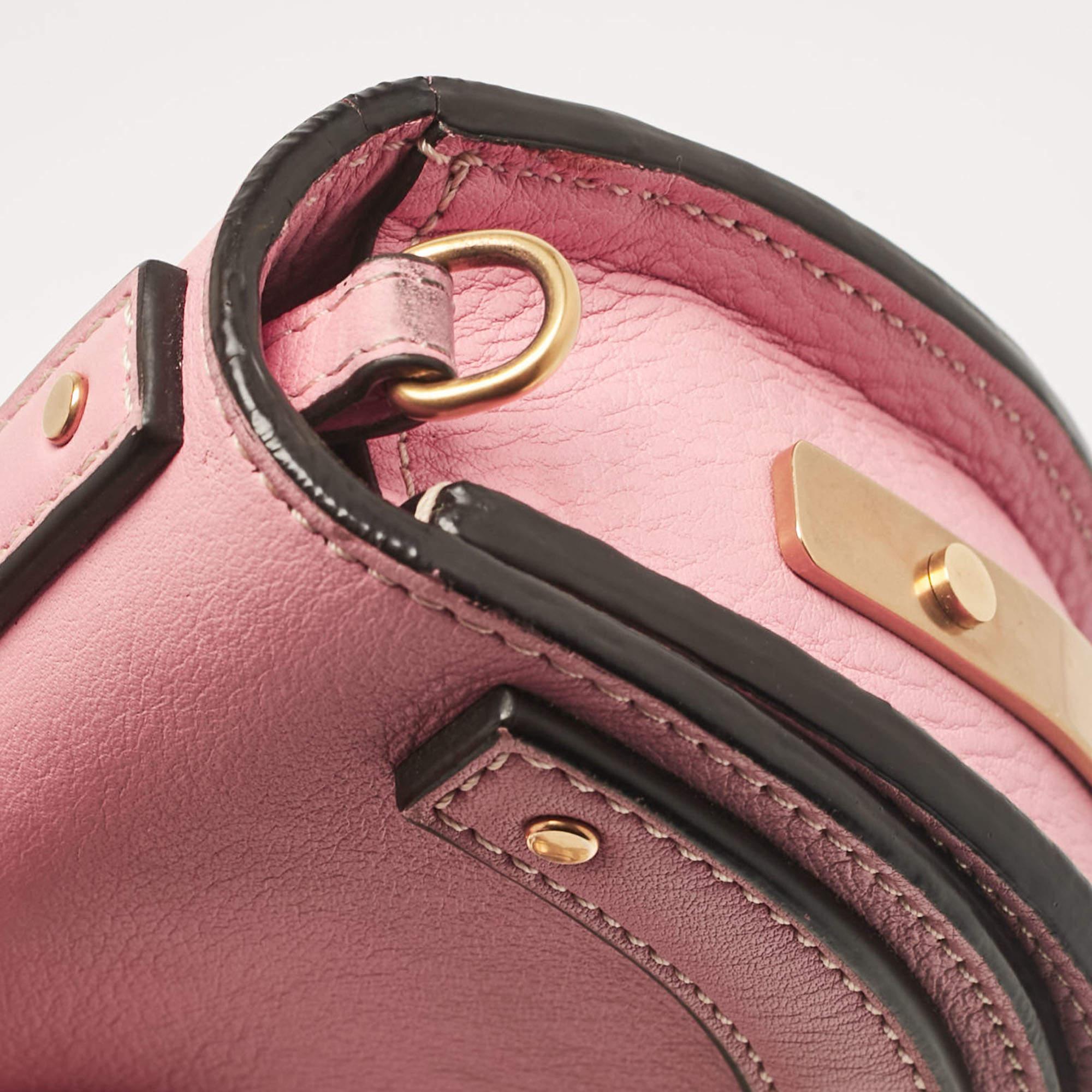 Chloe Pink Leather Small Nile Bracelet Minaudiere Crossbody Bag For Sale 3