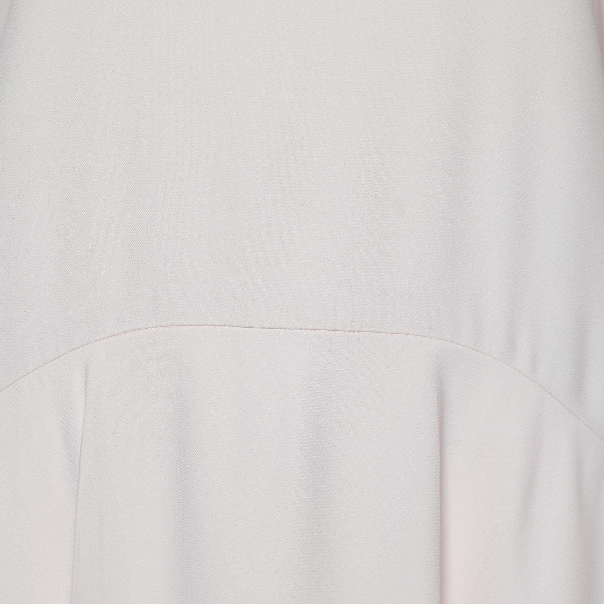 Gray Chloe Pink Mist Crepe Mini Full Sleeves Dress M For Sale