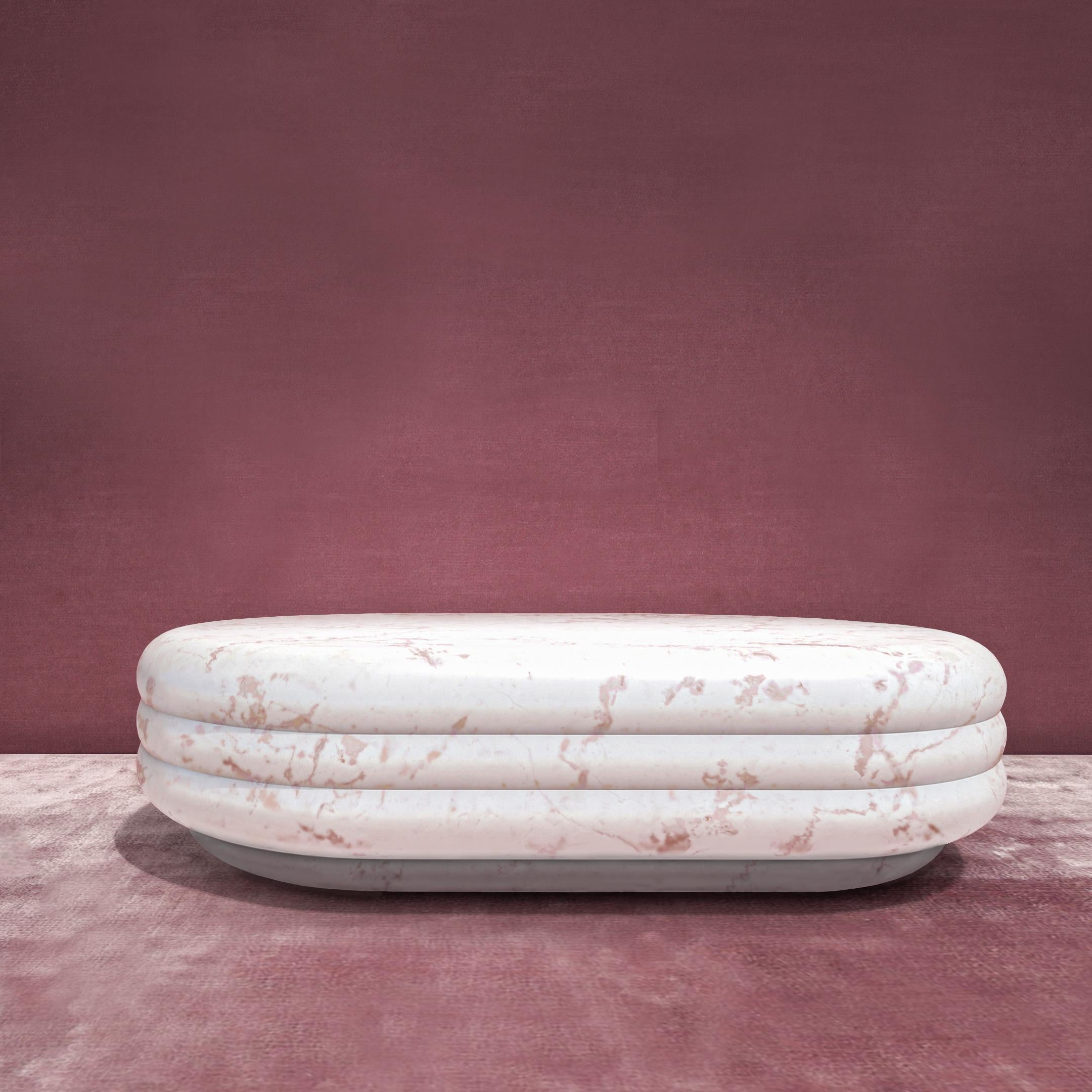 Post-Modern Chloe Pink Portugal Marble Coffee Table by Fred and Juul For Sale