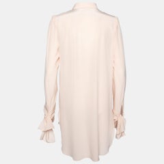Chloe Pink Silk Asymmetric Cuff Detail Button Front Blouse M