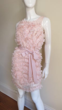 Chloe Pink Silk Ruffle Dress