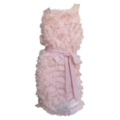 Chloe Pink Silk Ruffle Dress