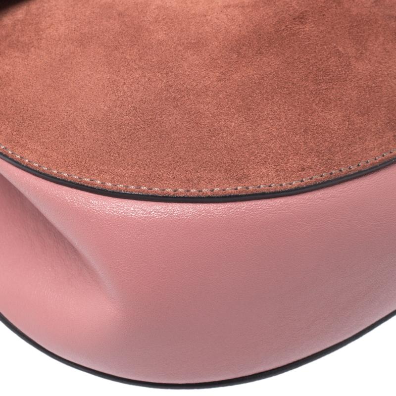Chloe Pink Suede And Leather Drew Crossbody Bag 3
