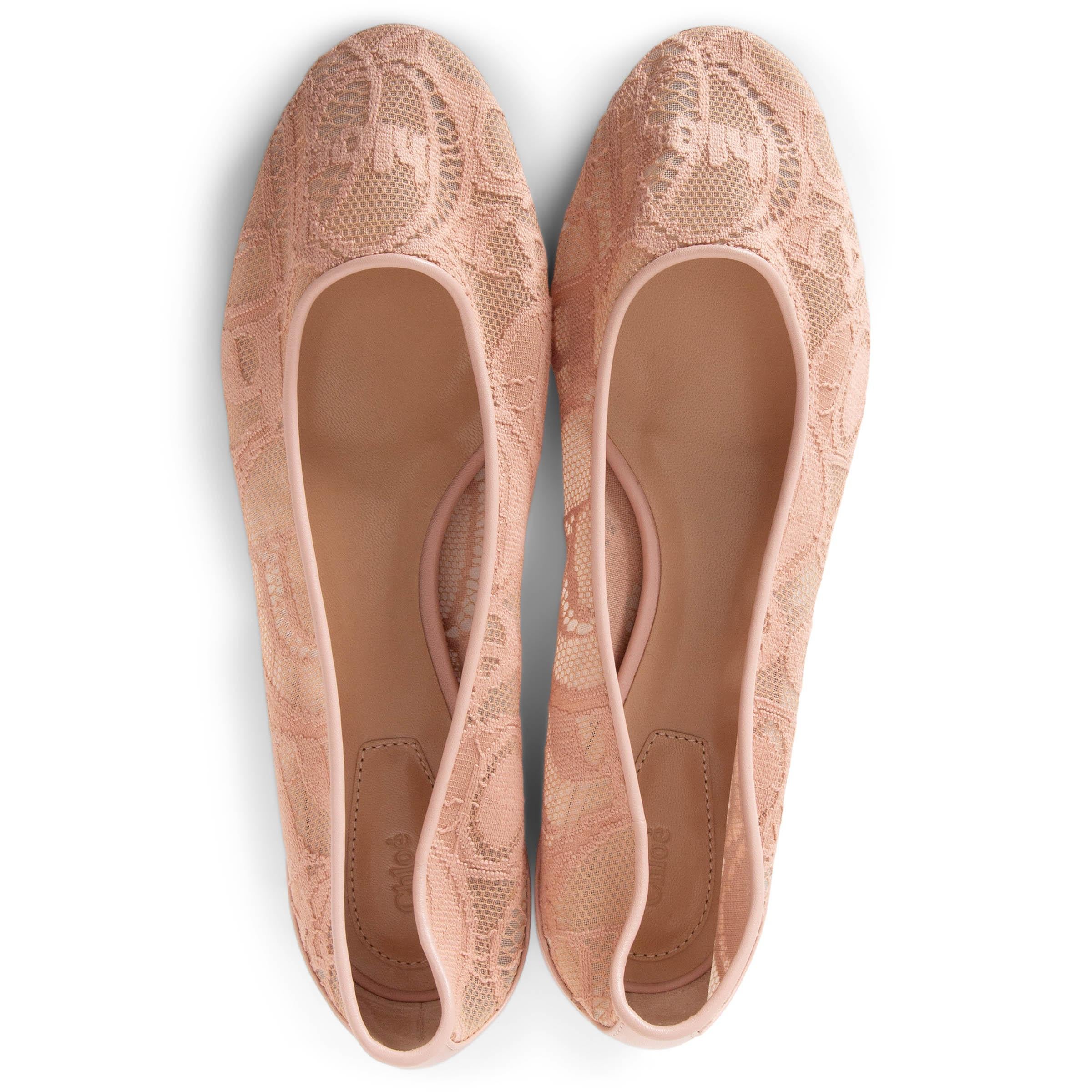 CHLOE Rosa Tea 2020 LAUREN LACE Ballerine Scarpe 37 in vendita 1