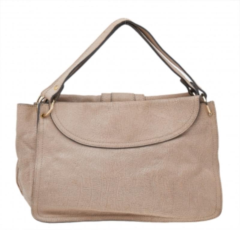 Chloe Pink Textured Leather Satchel 5