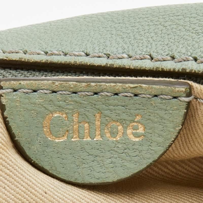 Chloe Pistachio Green Leather Medium Marcie Turn Lock Satchel 1