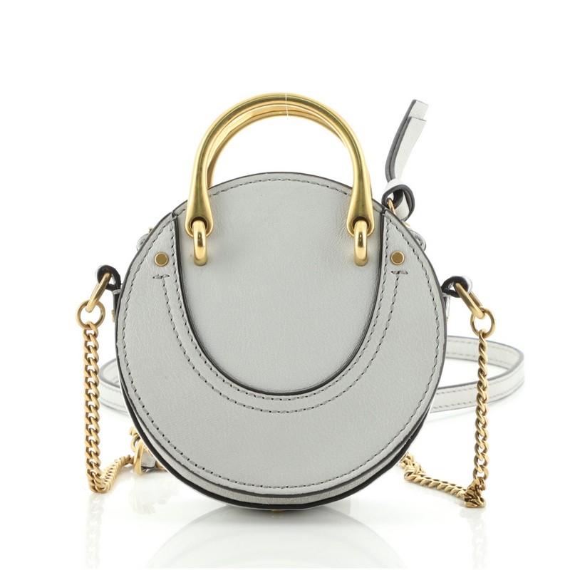 Chloe Pixie Crossbody Tasche Leder mit Wildleder Mini (Grau)