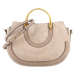 Chloe Pixie Double Handle Bag Leather with Suede Medium