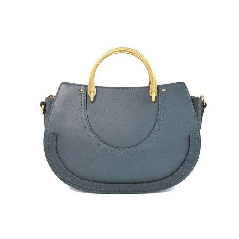 Chloe Pixie Medium Suede Leather Bag Gold Hardware Navy For Sale at ...