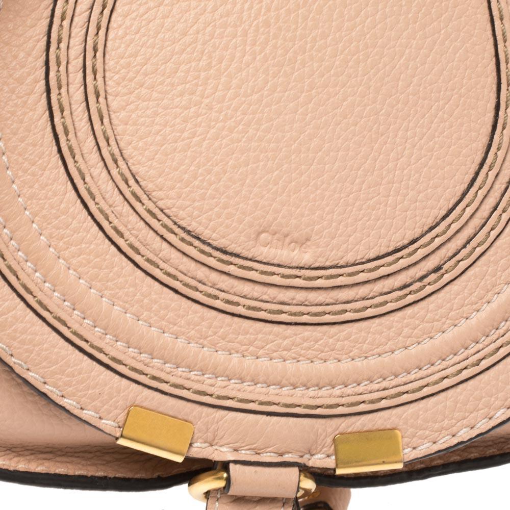 Chloe Powder Pink Leather Mini Marcie Crossbody Bag 1