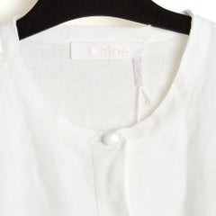 Chloé Pre Fall 2022 Top FR42 Milk Linen Blouse UK14 US12 New with tags Chloe