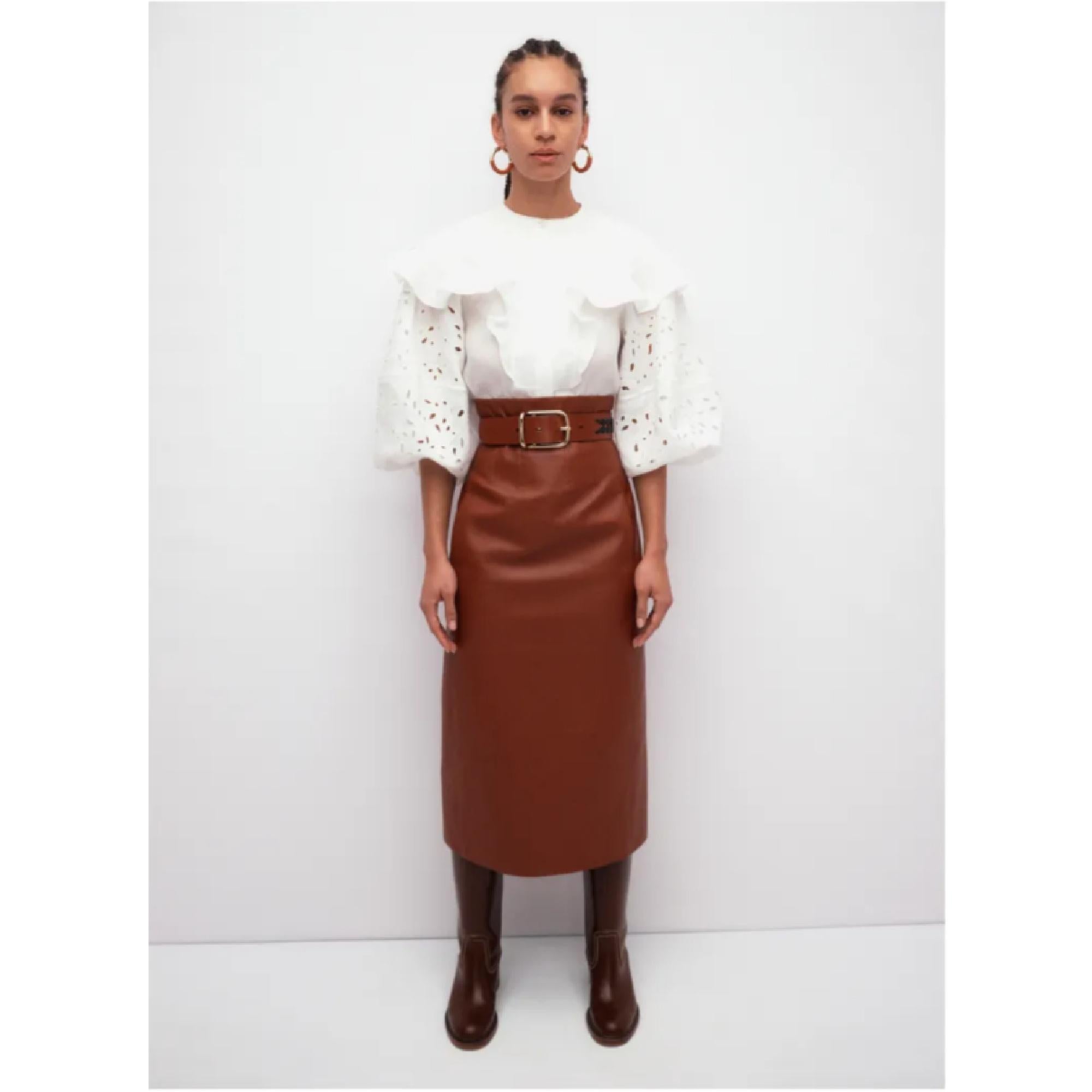 Chloé Pre Fall 2022 Top FR42 Milk Linen Blouse UK14 US12 New with tags Chloe For Sale 1