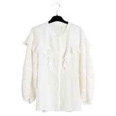 Chloé Pre Fall 2022 Top FR42 Milk Linen Blouse UK14 US12 New with tags Chloe