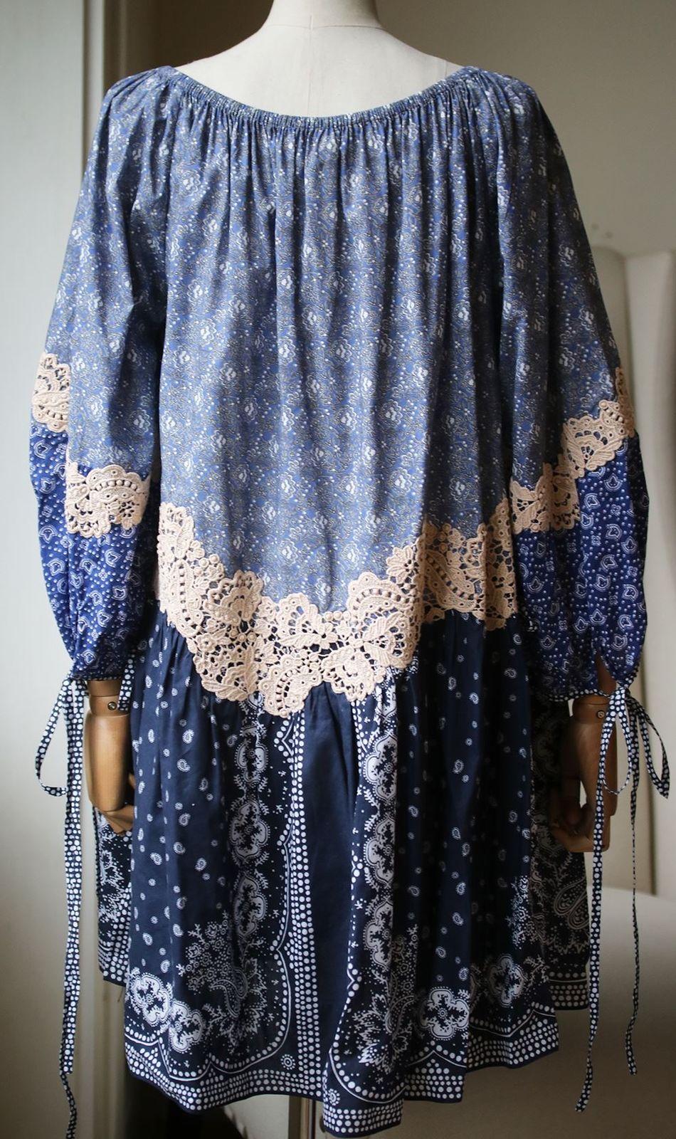 Gray Chloé Printed Lace Appliquéd Cotton and Silk Blend Voile Mini Dress