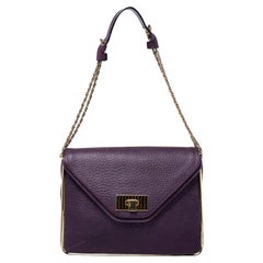Chloe Purple Leather Medium Sally Shoulder Bag