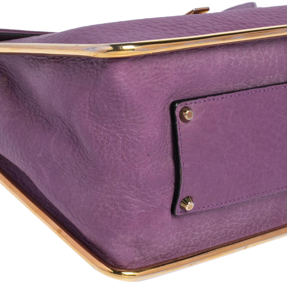 Women's Chloe Purple Leather Sally Medium Shoulder Bag