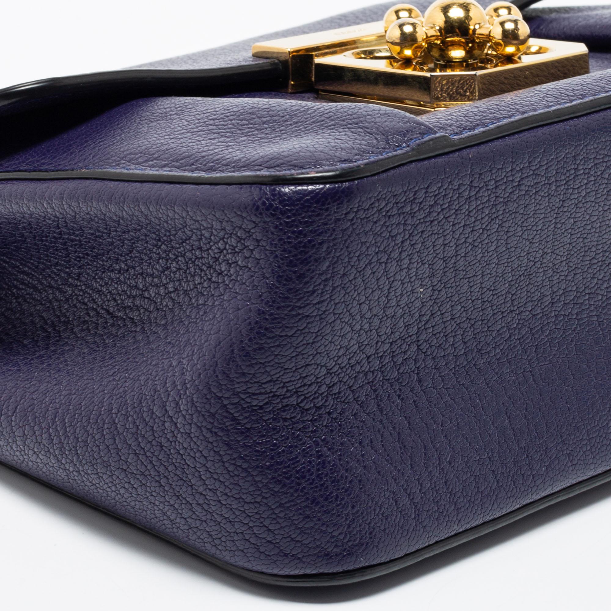 Chloé Purple Leather Small Elsie Shoulder Bag 6