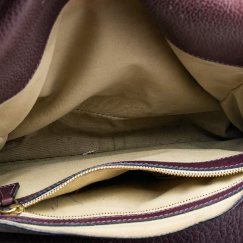 Chloe Purple Pebbled Leather Medium Sally Flap Shoulder Bag For Sale 2