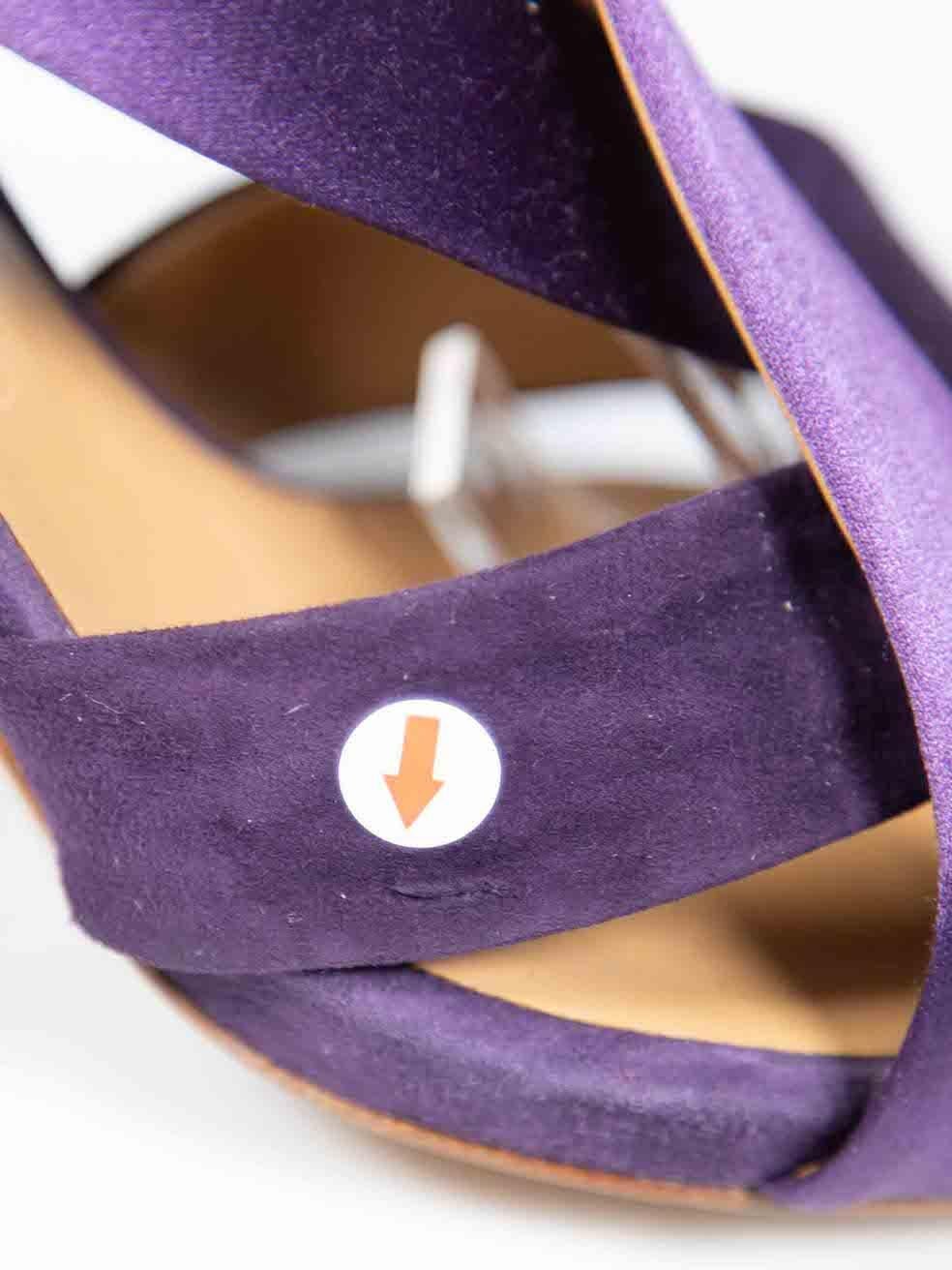 Chloé Purple Satin Cross Strap Heels Size IT 40 For Sale 1