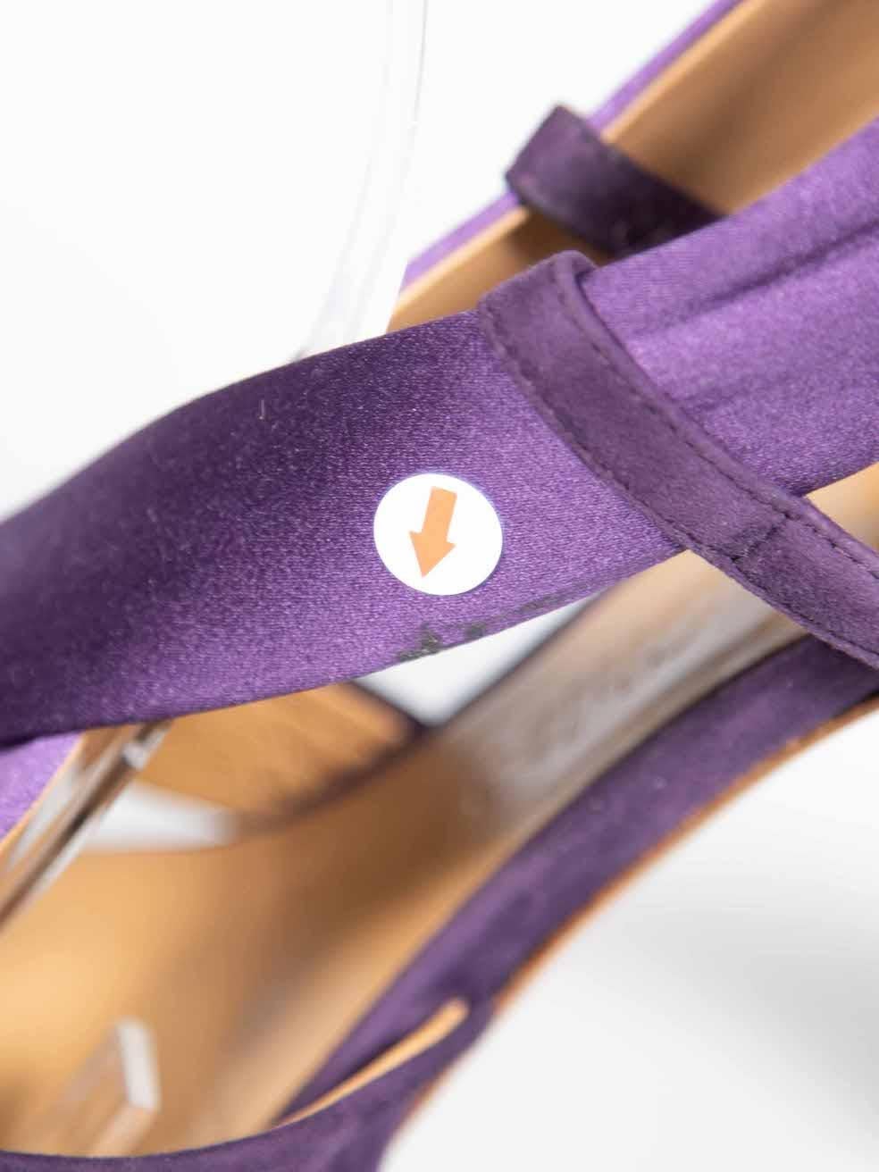Chloé Purple Satin Cross Strap Heels Size IT 40 For Sale 2