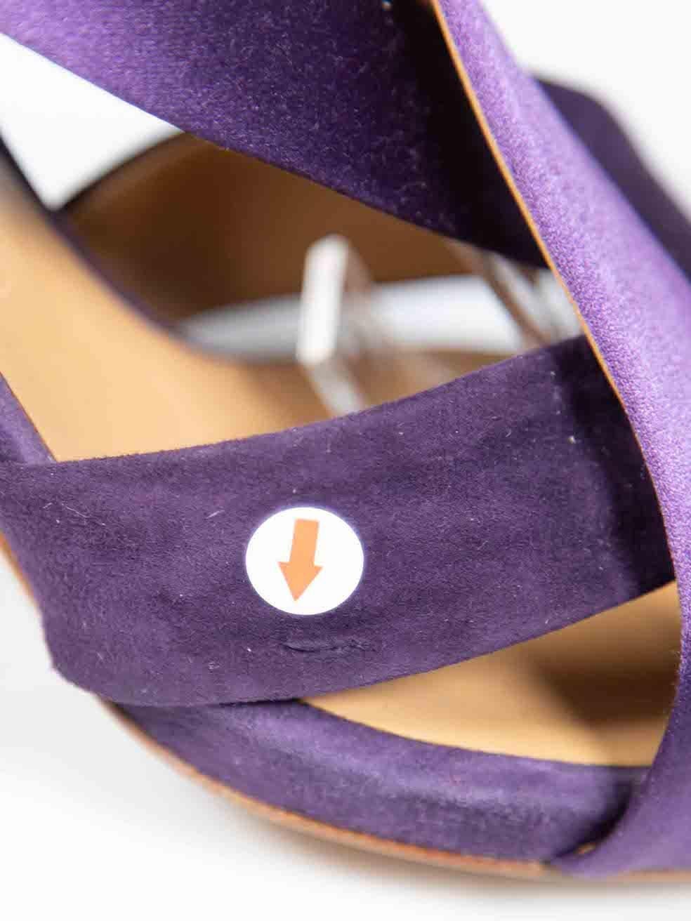 Chloé Purple Satin Cross Strap Sandals Size IT 40 Pour femmes en vente