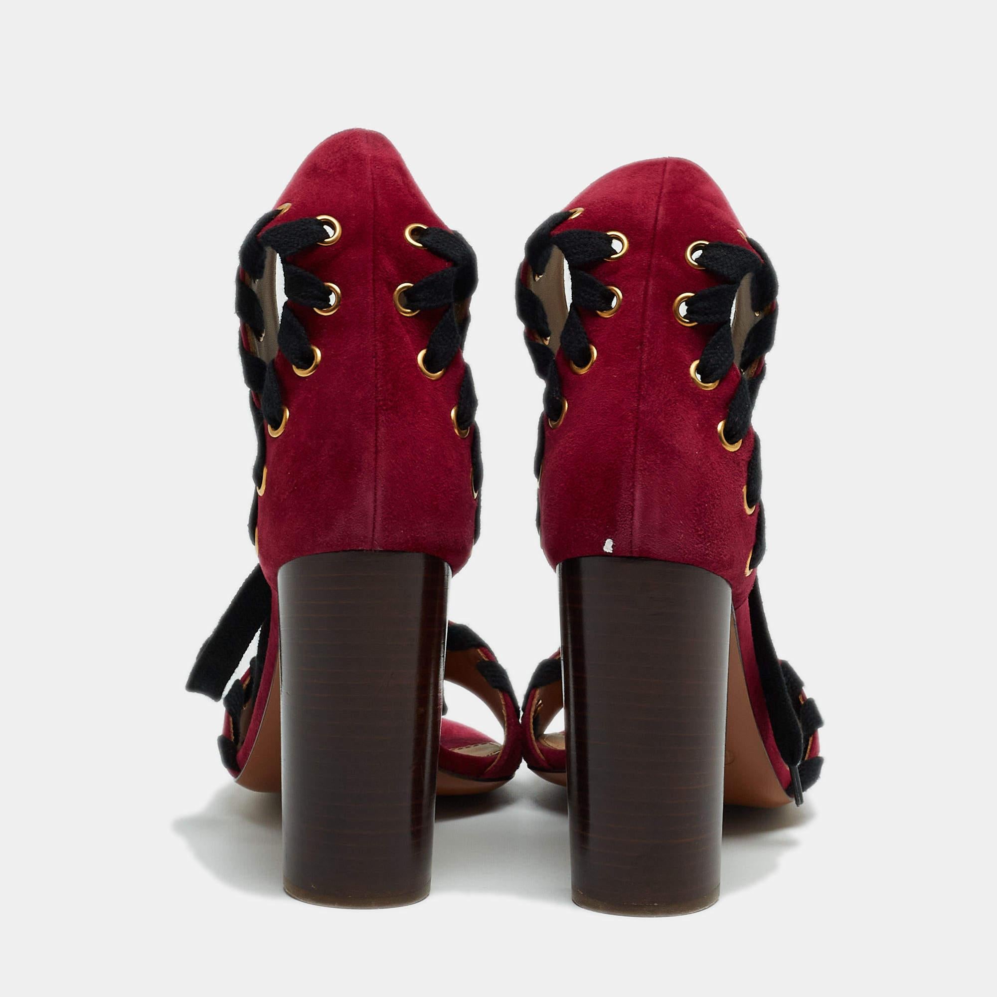Chloe Sandales à lanières à la cheville en daim violet taille 40 Pour femmes en vente