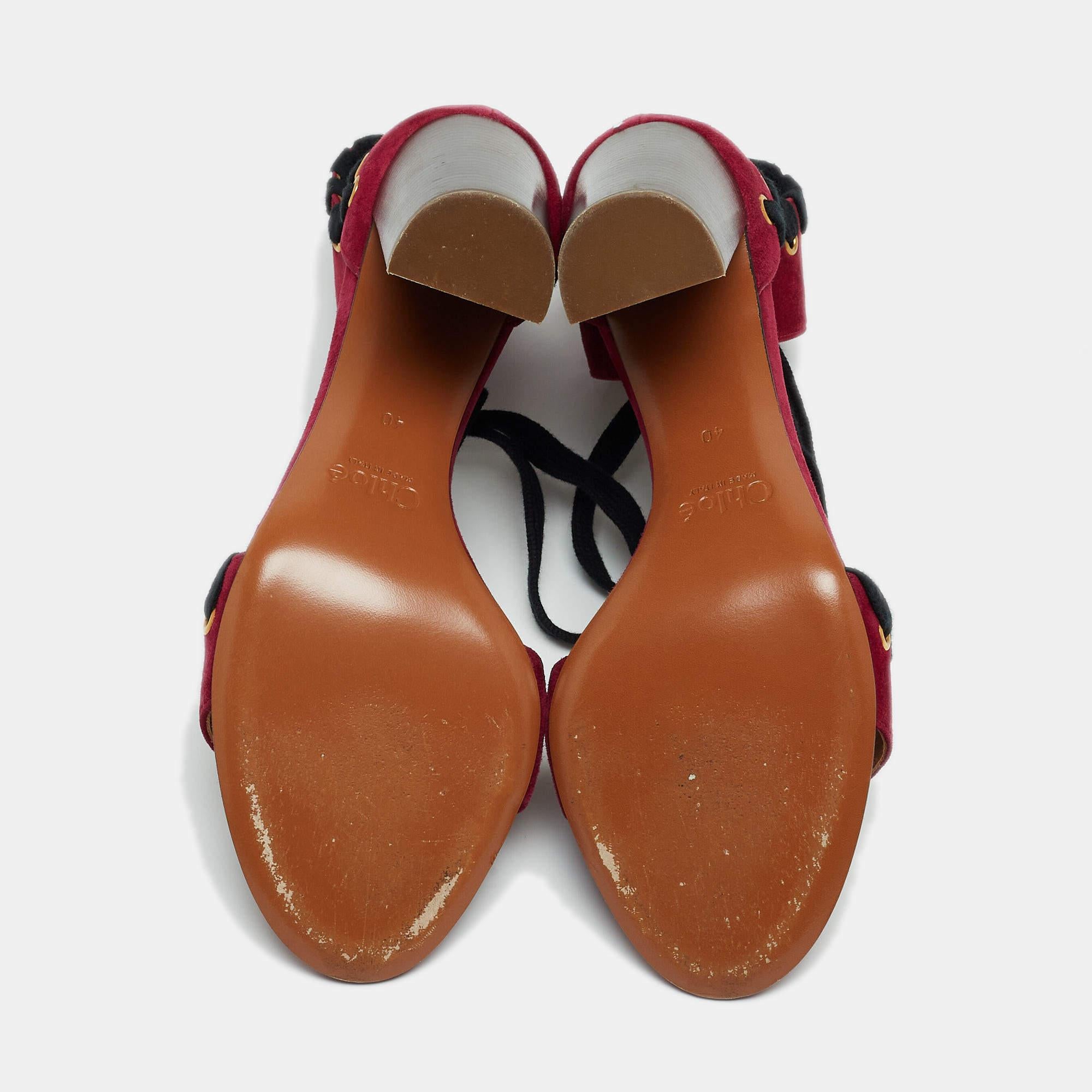 Chloe Sandales à lanières à la cheville en daim violet taille 40 en vente 1