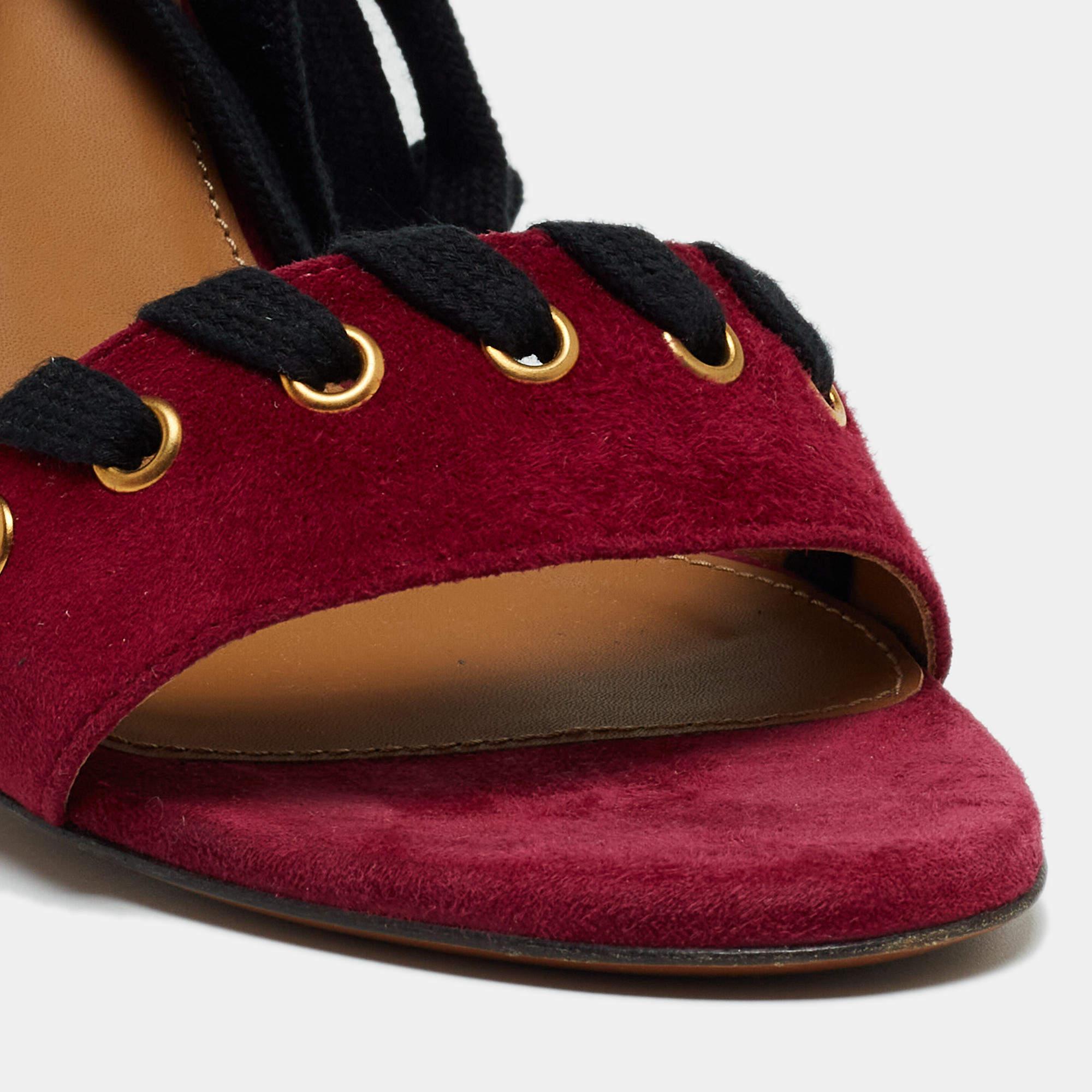Chloe Sandales à lanières à la cheville en daim violet taille 40 en vente 2