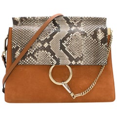 Chloe Python & Tannish Red Suede 'Faye' Shoulder Bag 