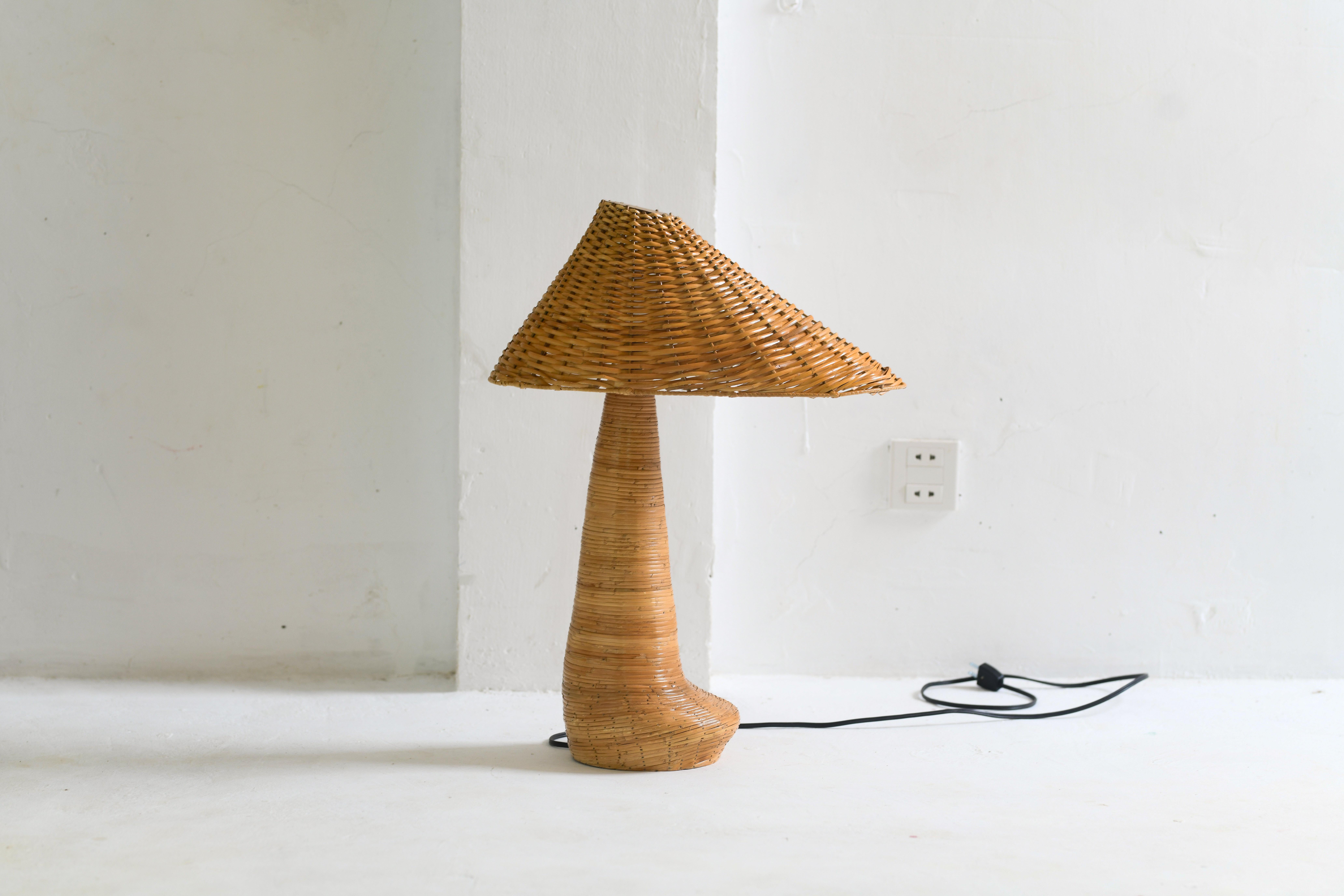 Contemporary Chloe Rattan Table Lamp For Sale