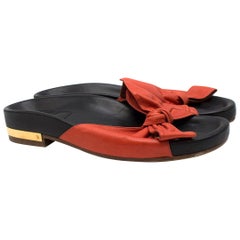 Chloe Red Emily Bow-detail Leather Sandals Size 40