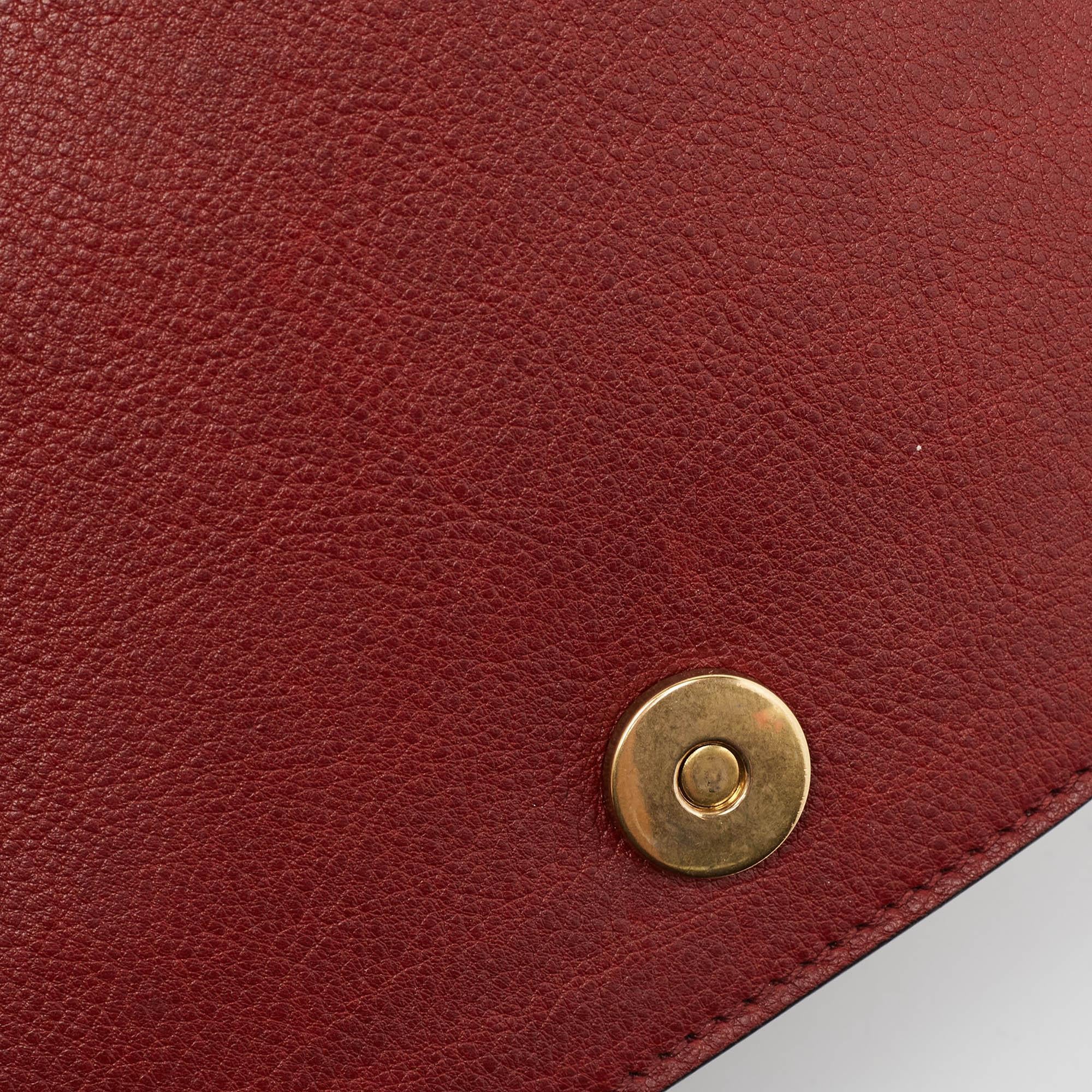 Chloe Red Leather and Suede Medium Nile Bracelet Top Handle Bag 2