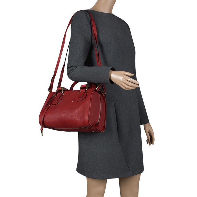 Chloé Red Leather Aurore Satchel For Sale at 1stDibs