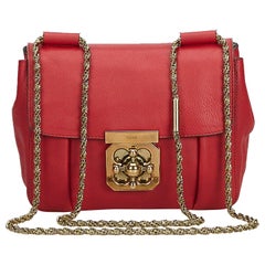 Chloe Red  Leather Elsie Crossbody Bag France