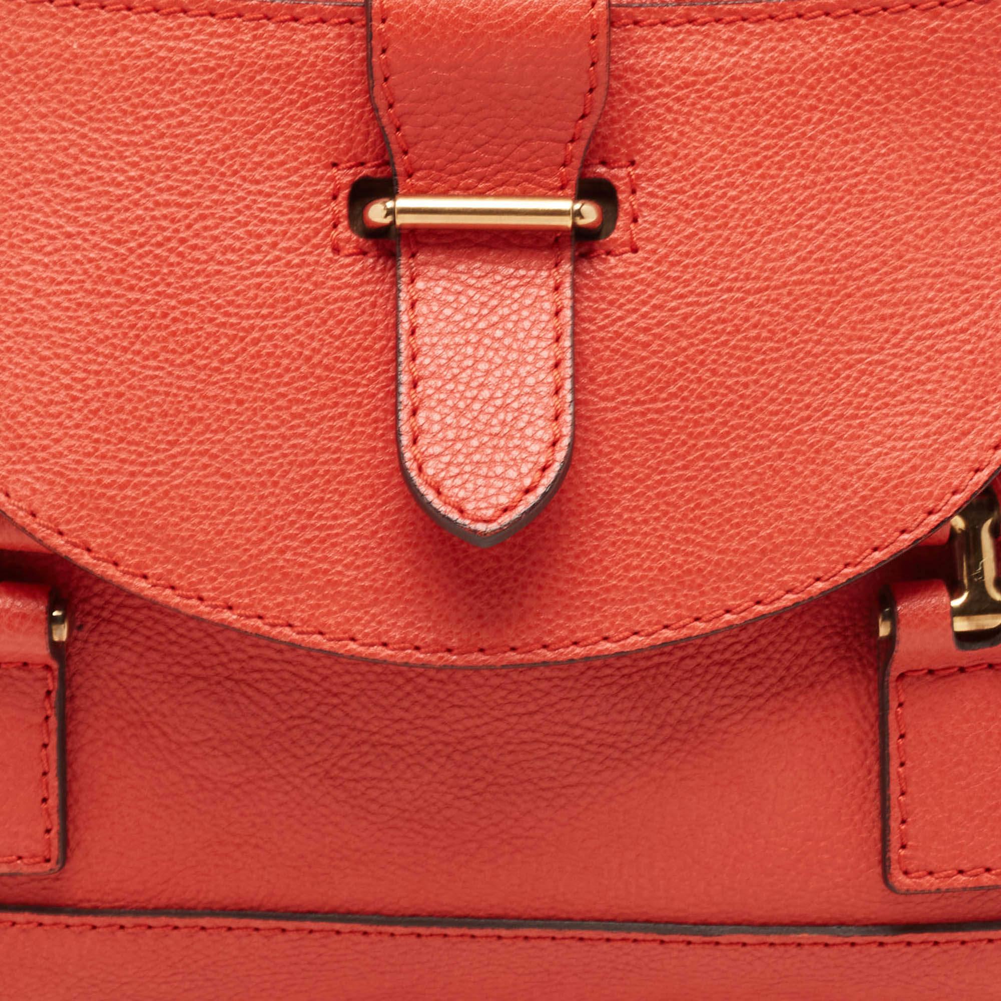 Women's Chloe Red Leather Georgia Dome Satchel For Sale