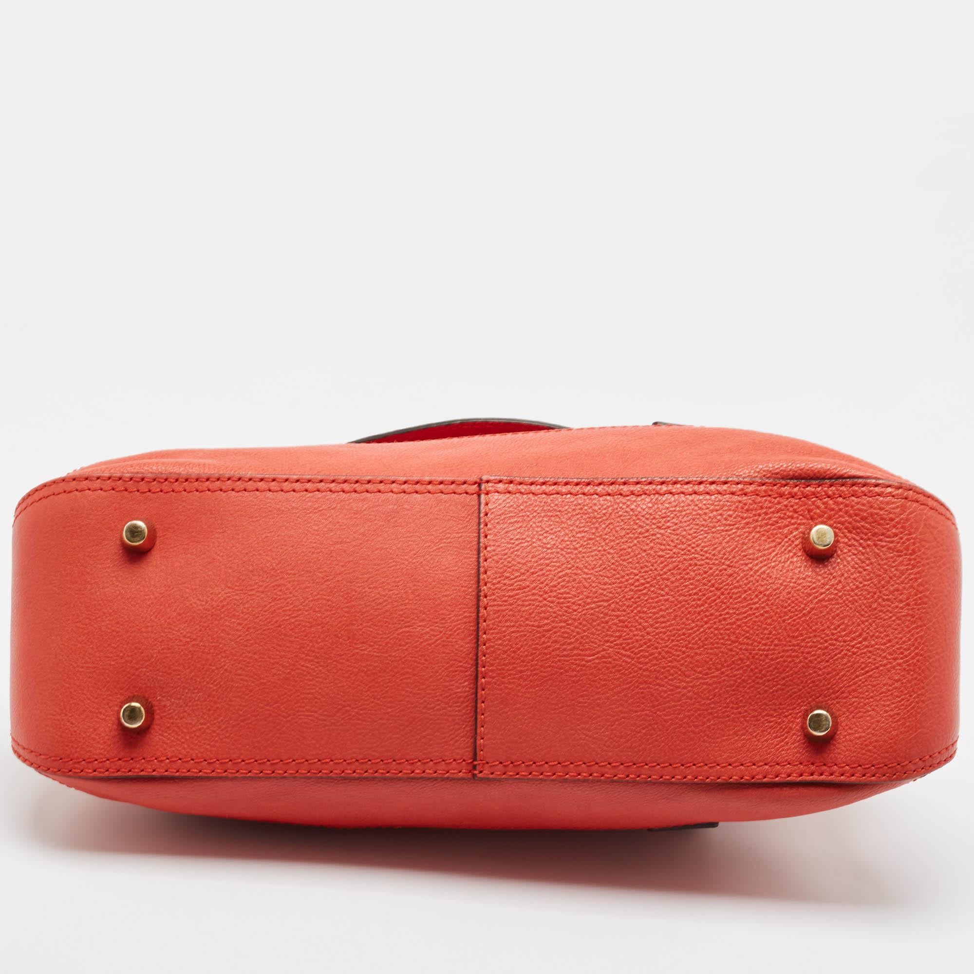 Chloe Red Leather Georgia Dome Satchel For Sale 2