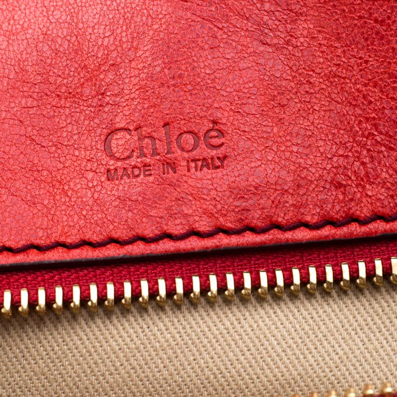 Chloe Red Leather Heloise Satchel 3