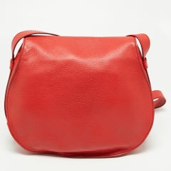 Chloe Red Leather Medium Marcie Crossbody Bag