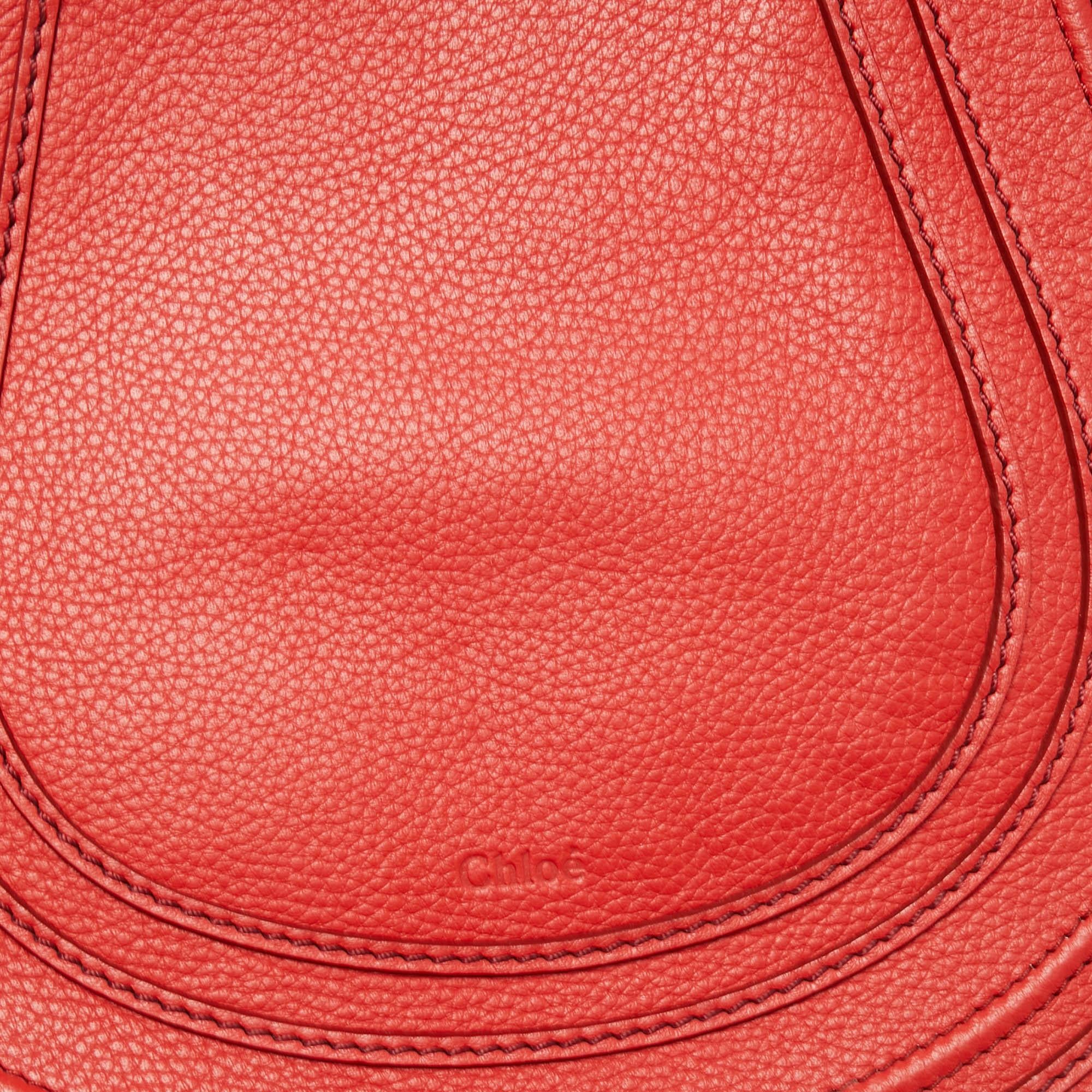 Women's Chloe Red Leather Medium Marcie Crossbody Bag