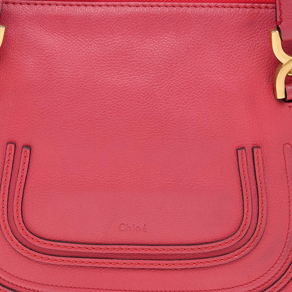 Chloe Red Leather Medium Marcie Shoulder Bag 6
