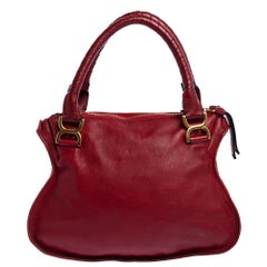 Chloe Red Leather Medium Marcie Shoulder Bag