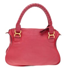 Chloe Red Leather Medium Marcie Shoulder Bag