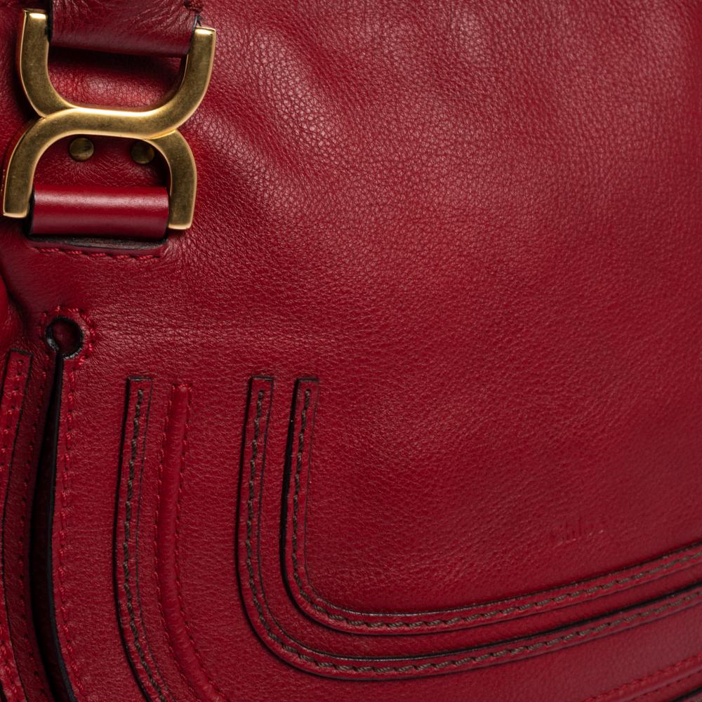 Chloe Red Leather Medium Marcie Shoulder Bag 3