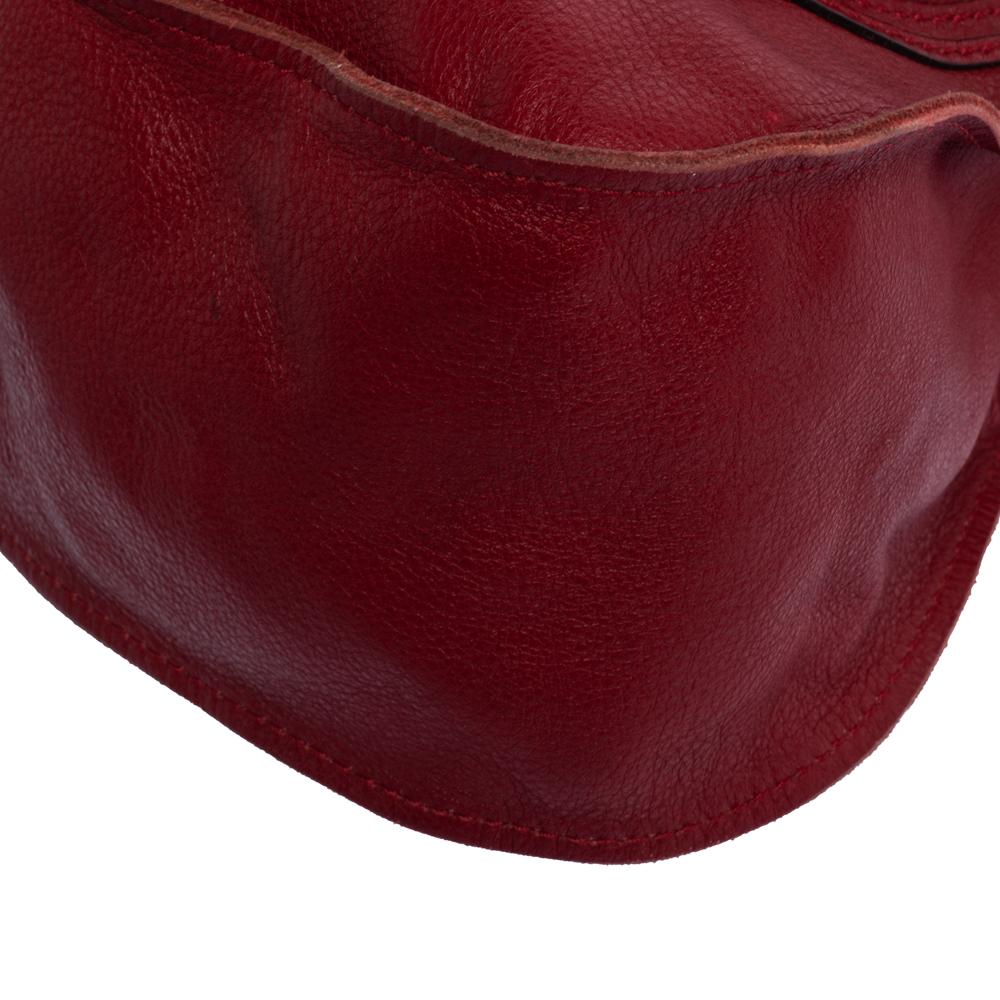 Chloe Red Leather Medium Marcie Shoulder Bag 4