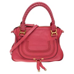 Used Chloe Red Leather Medium Marcie Shoulder Bag