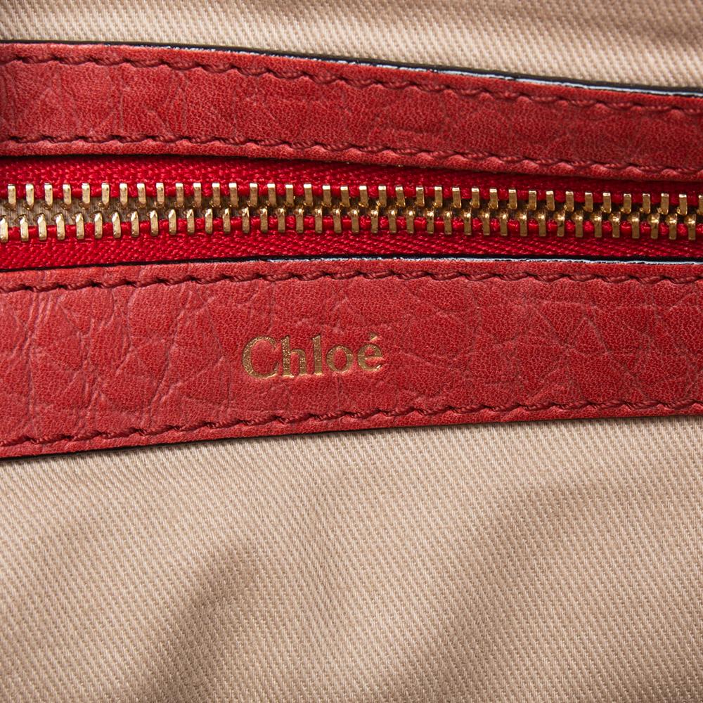 Chloe Red Leather Medium Sally Flap Shoulder Bag 3